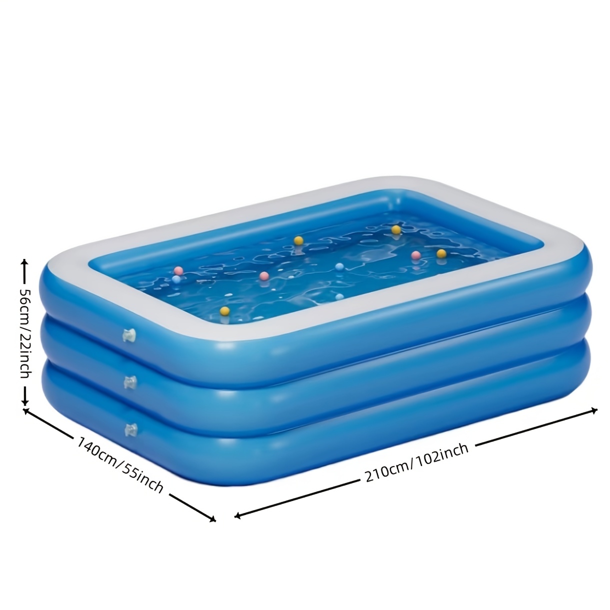 TEMU Durable Inflatable Pool For Adults And Pets, Soft Thick Family Swimming Pool For Garden Backyard Camping Beach, Heavy Duty Outdoor Water Fun,