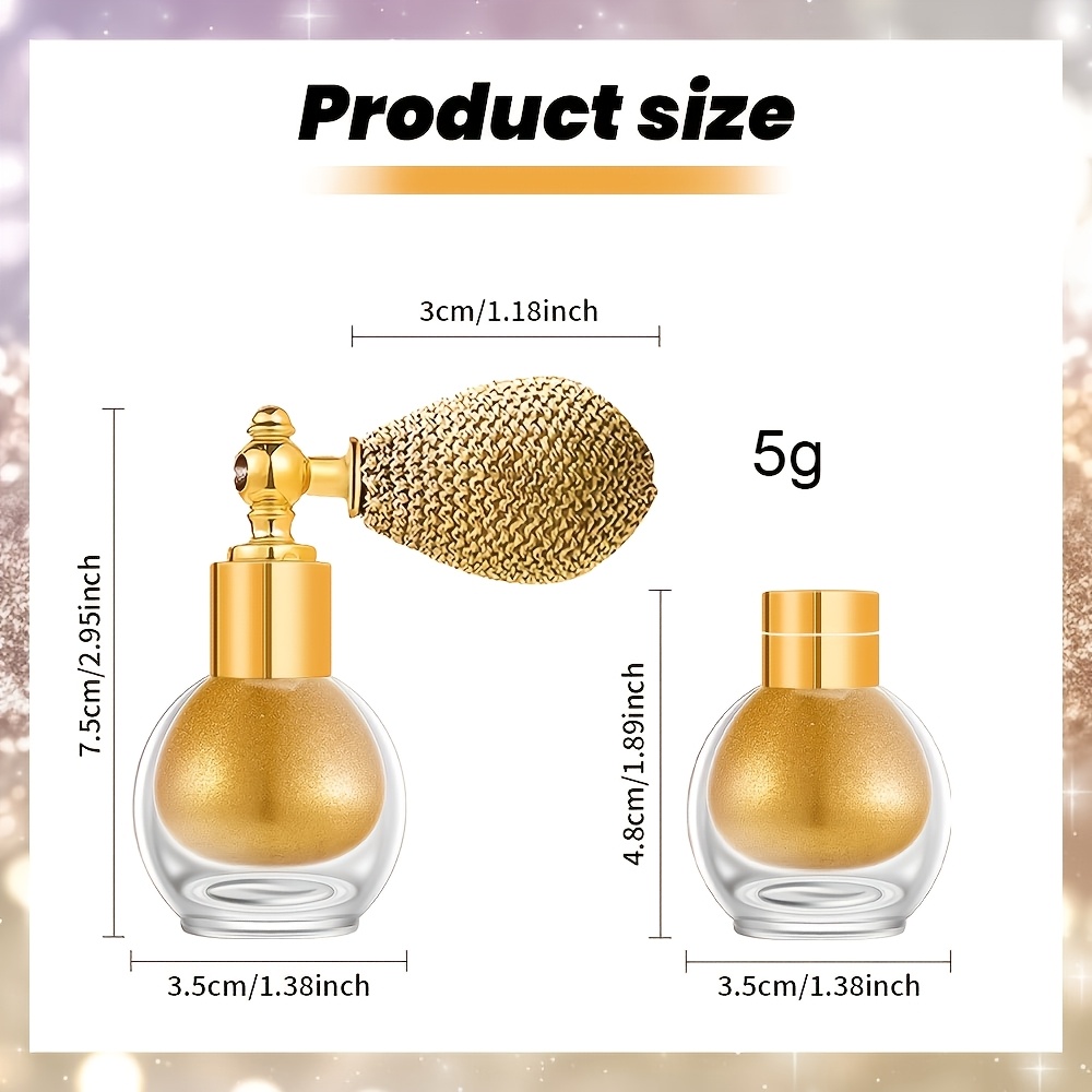 2pcs glitter body highlighter powder spray set   with a refill bottle high gloss holographic glitter pearlescent multicolor face makeup shimmer powder for st patricks day christmas music festival stage bridal party festival rave accessories 5