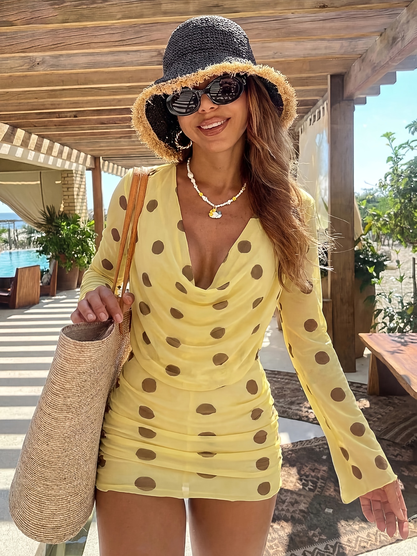 yellow polka dot dress