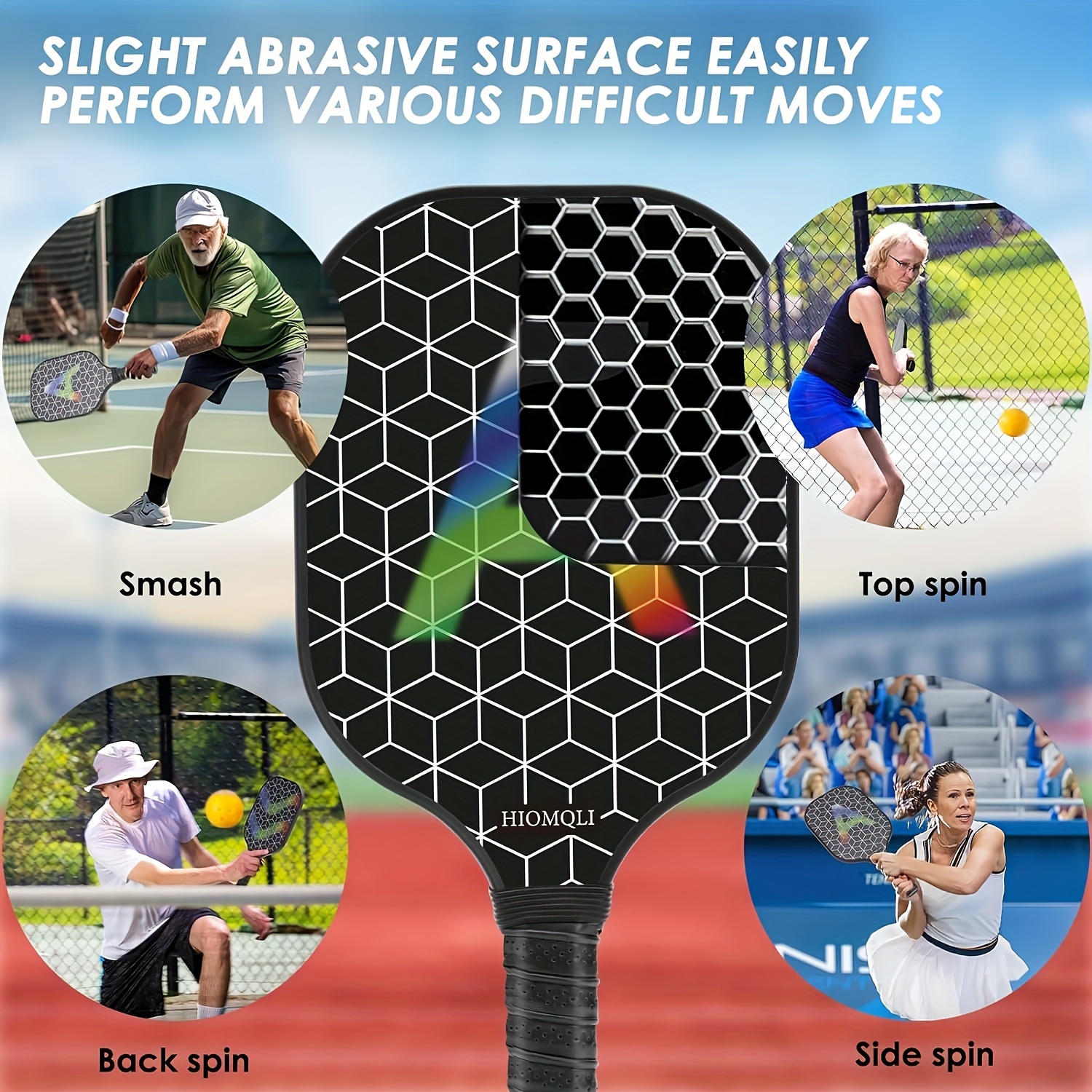 Carbon Fiber Pickleball Paddles Set With Padel Racket Pickleball Bag And Pickleballs Outdoor