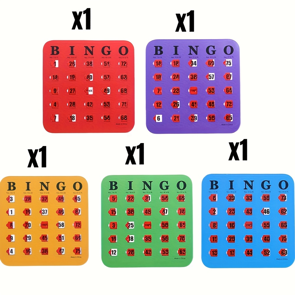 Bingo Game, A Set of Reusable Five-color Bingo Game Card Sets, A Logical Thinking Training Board Game for Family Gatherings, Adult Bingo Cards