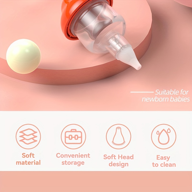 mushroom shaped silicone   nasal aspirator gentle nose cleaner for     gift white red details 1