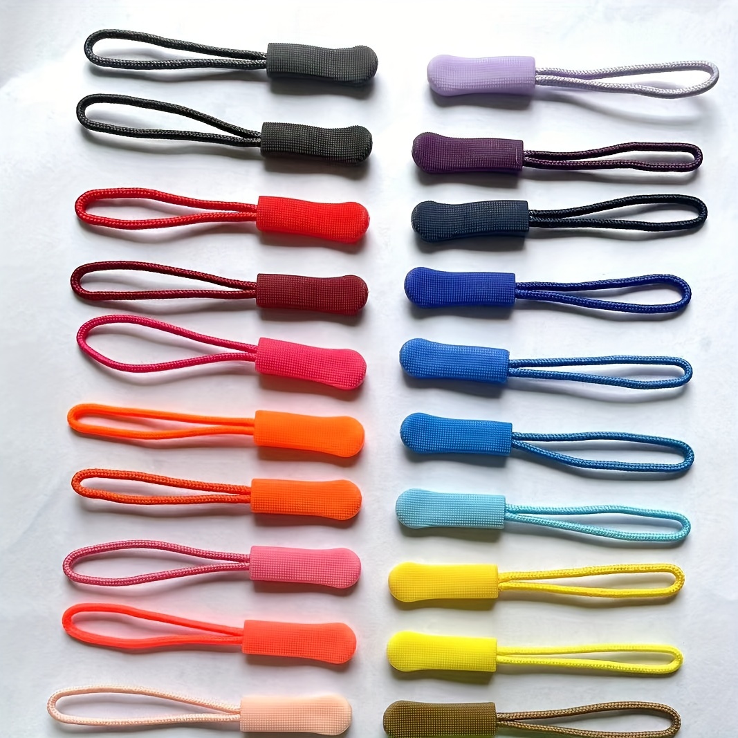 

50pcs Pvc Detachable Zipper Pull Set With Anti-slip Grip And Decorative Tail Rope For Clothing & Bags, Bag Zipper Pulls