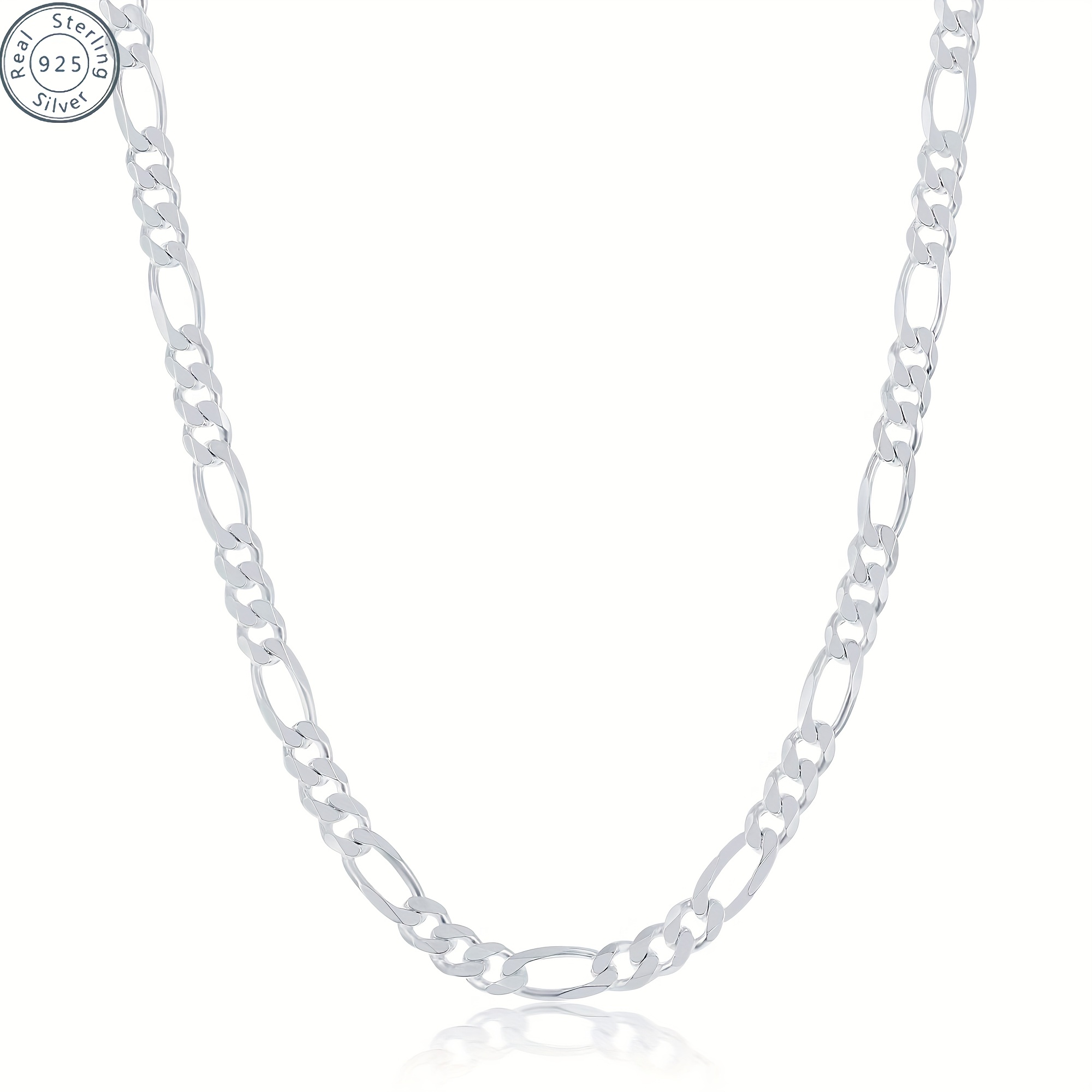 

925 Sterling Silver (9g Included) Italian 5mm Diamond Cut Chain Necklace For Women Men, , Comes With Box