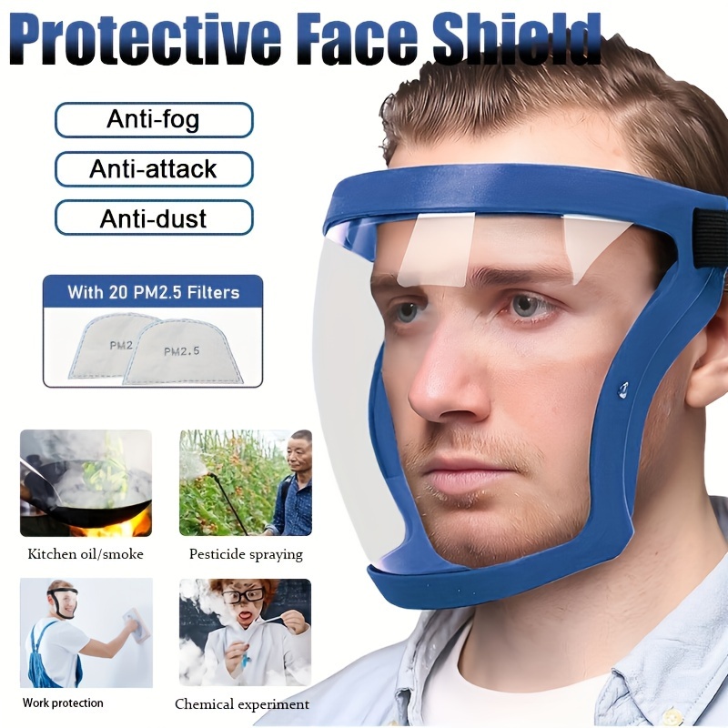 

Full Face Shield For Work Protection - Transparent Facial Protector For Outdoor Heating And Home Kitchen Tools - Provides Complete Coverage And Comfortable Fit