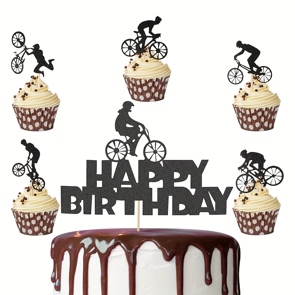 Image of 21pcs Bicycle Cupcake Topper Picks For Bike Theme Birthday Party Cake Decoration Supplies,halloween,christmas Halloween&christmas For Christmas,newyear,valentine,party Events