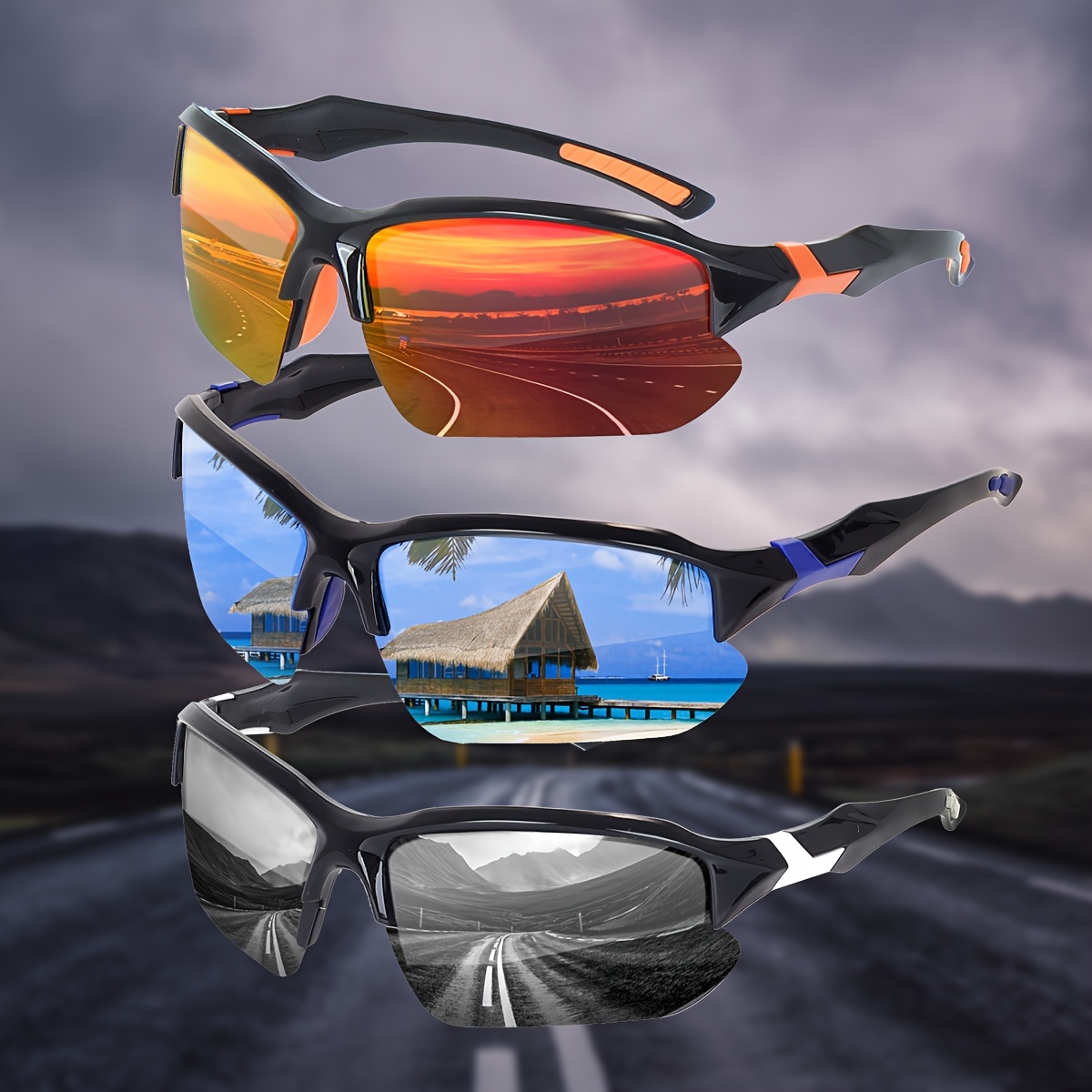 

New European And American Outdoor Cycling Fashion Glasses Retro Sports - Fashion Glasses Men's Polarized Fashion Glasses