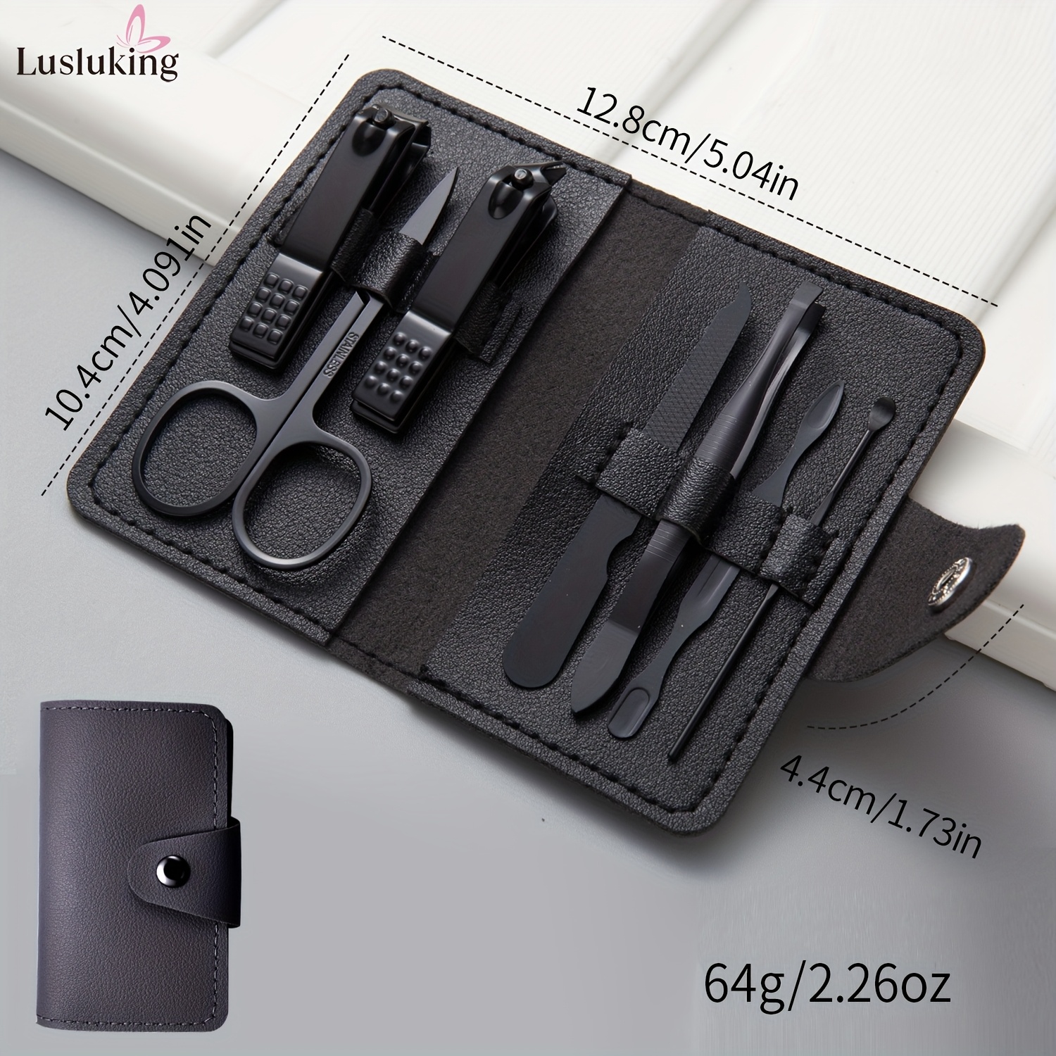 Image of 7pcs High-quality Stainless Steel Nail Clipper Set – Manicure Kit With Cuticle , Personal Nail Care Tools For Home & Travel