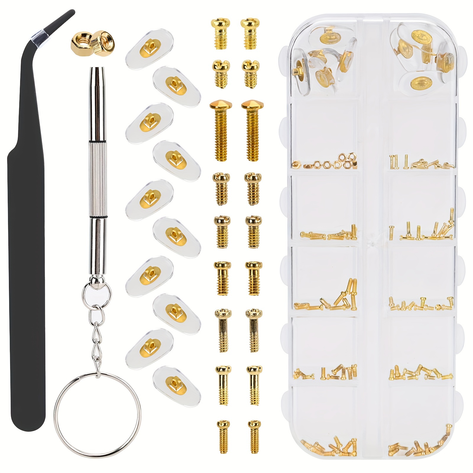 Eyeglass Care Kit Tiny Eyeglass Screw Repair Kit Nose Pad Temu Australia