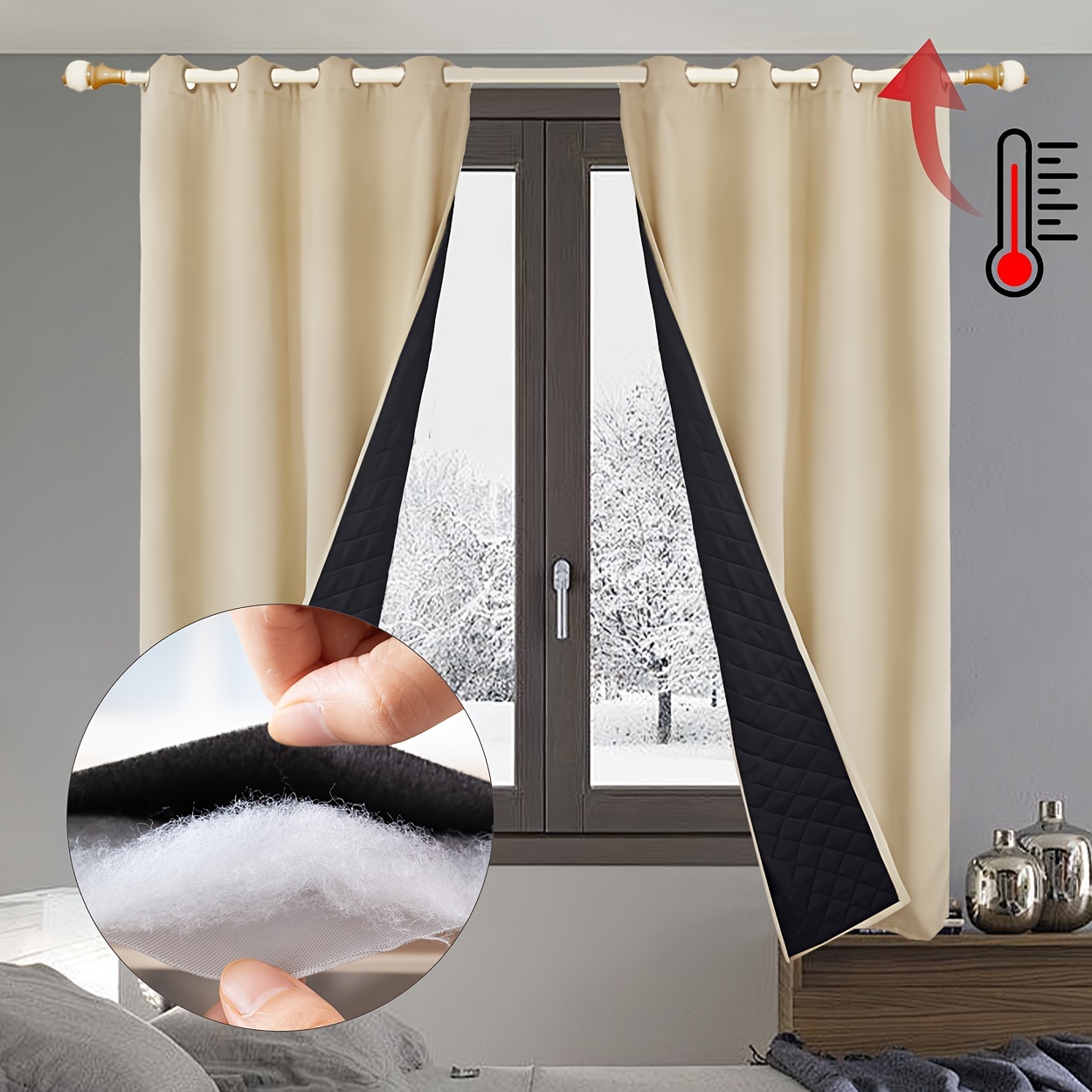 1pc of thickened winter thermal curtains with a middle layer of hand composite providing summer insulation gms440   hanging three layer warm and windproof curtains suitable for   decor door curtains and window partitions applicable in bedrooms living rooms and basements details 6