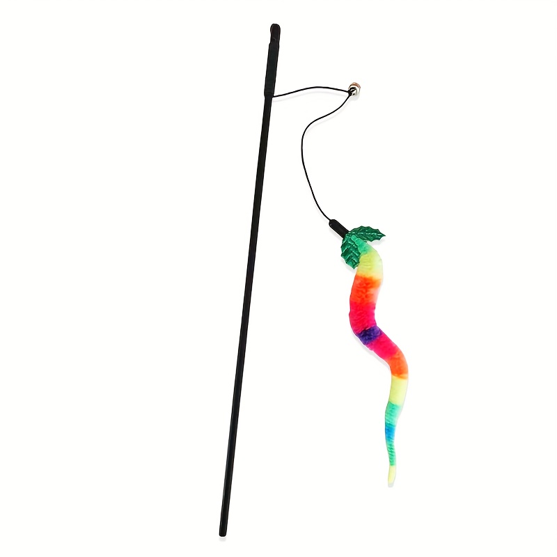 1pc, Colorful Caterpillar With Leaf Decorative Stick, Pet Toys, Stick , Cat Vocal Toys, Without Battery