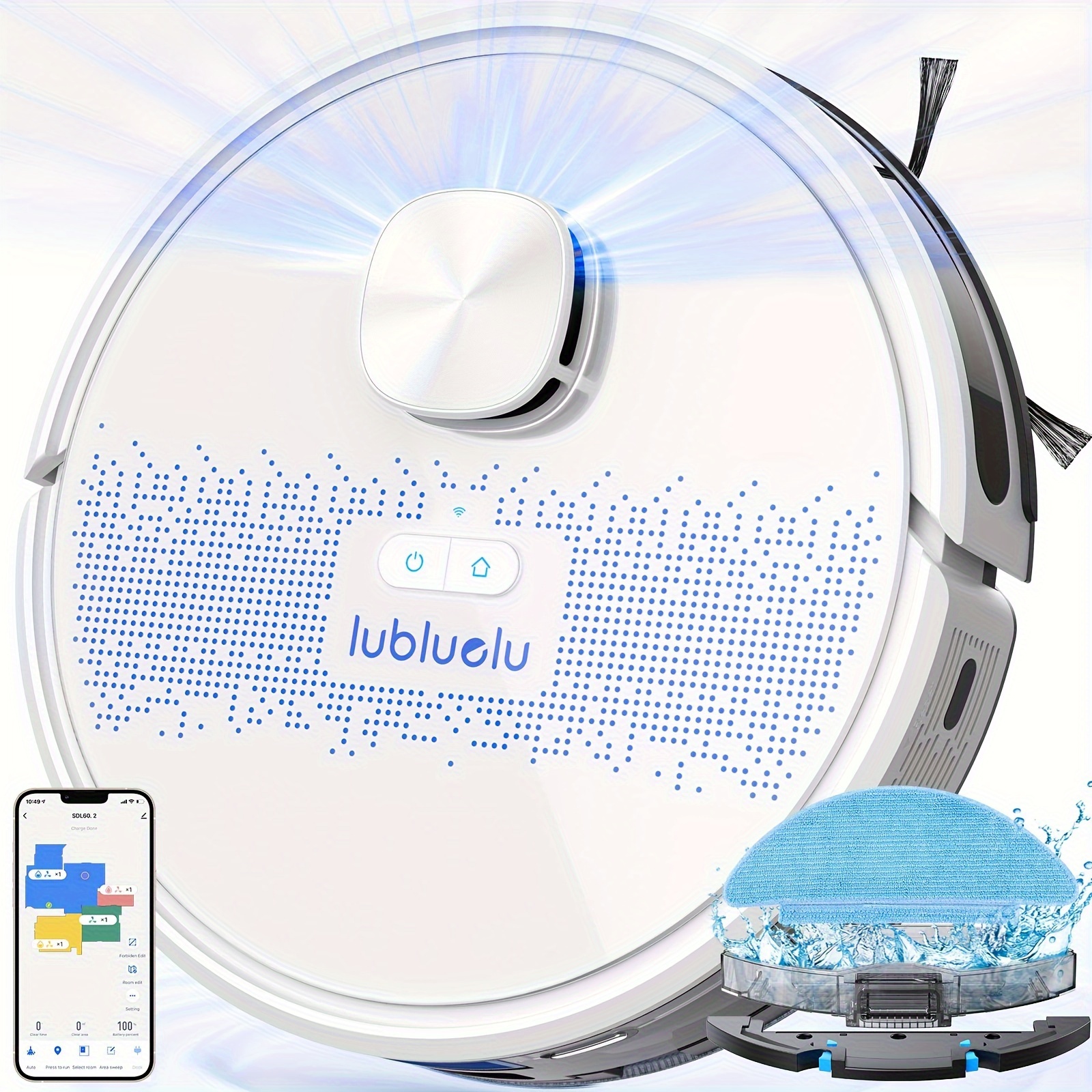 Lubluelu SL60 Plus Robot Vacuum Self Emptying, 4000pa Robot Vacuum And Mop Combo Self-Charging 3 In 1 Robotic Vacuum For Pet Hair Hard Floor Carpet