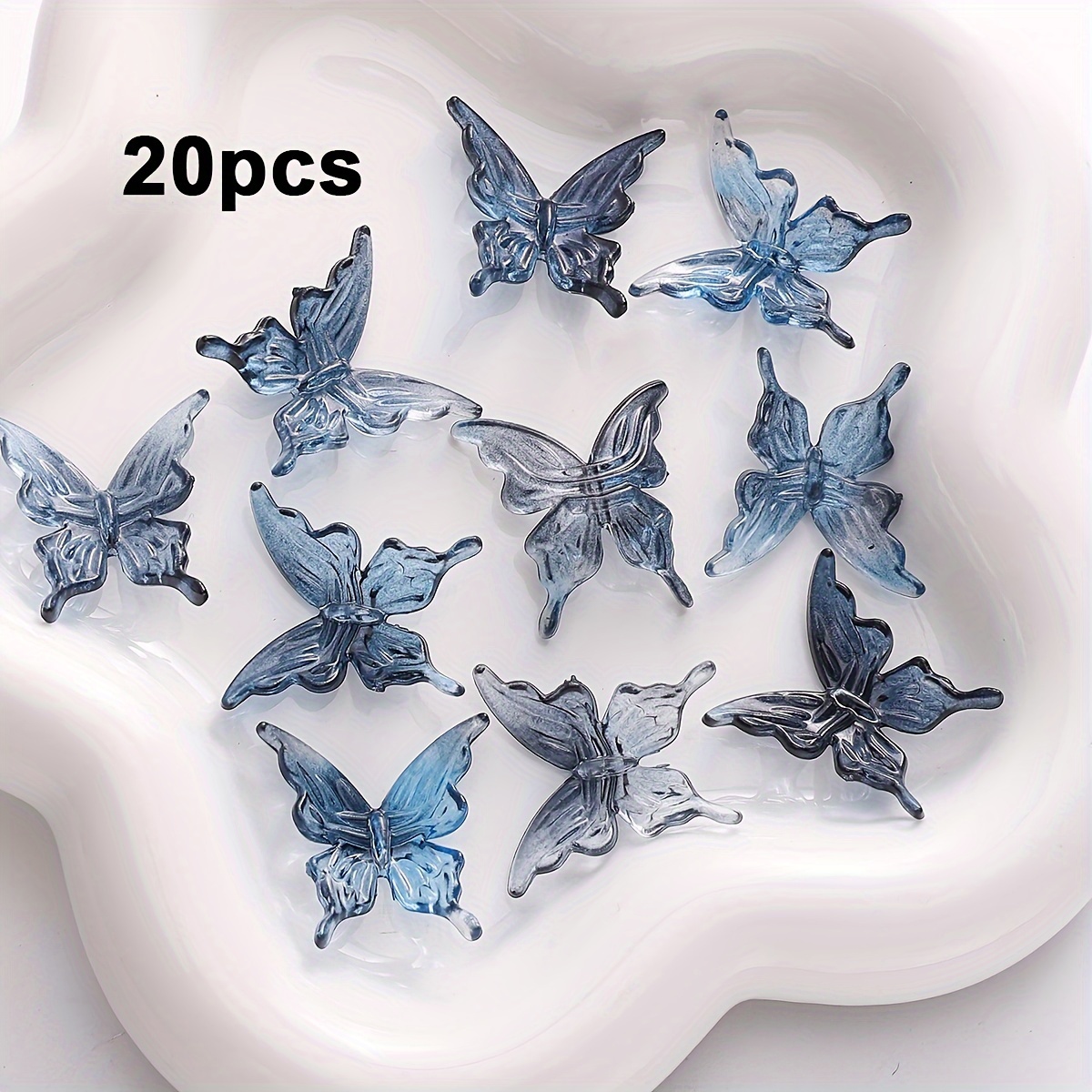 TEMU 20pcs Color Aleatorio Mezclado Lindo y Cuentas 3D de Decoradas Transparentes para Hacer Joyas y Decoración, Adecuadas para Aretes, Collares,
