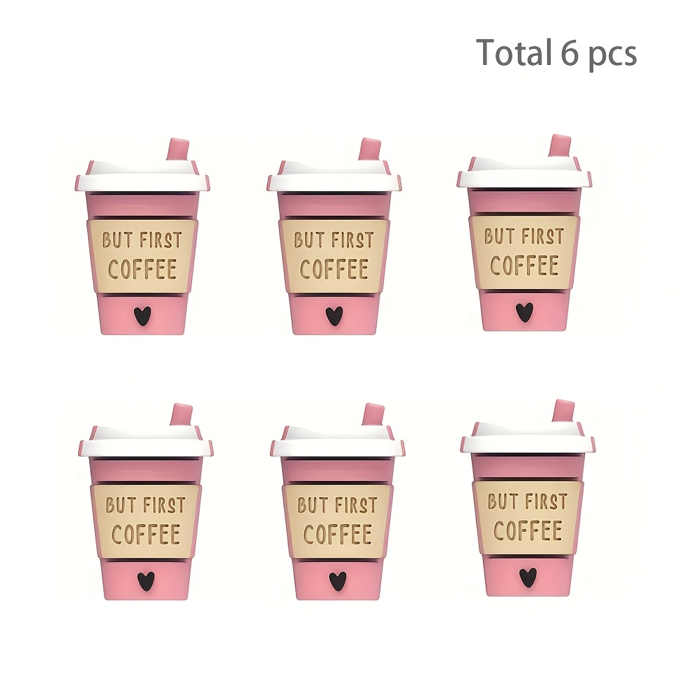 TEMU 4/6/12pcs 3d Silicone Beads, Heart-shaped Fashionable Design, Silicone Bead Additions In Of A Coffee Cup, Very Suitable For Jewelry Making, Bead