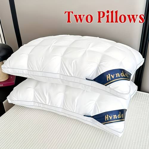 2pcs queen size high plush fill hypoallergenicpolyester fabric soft comfortable for deep sleep ideal for side back sleepers breathablecooling use machine washable