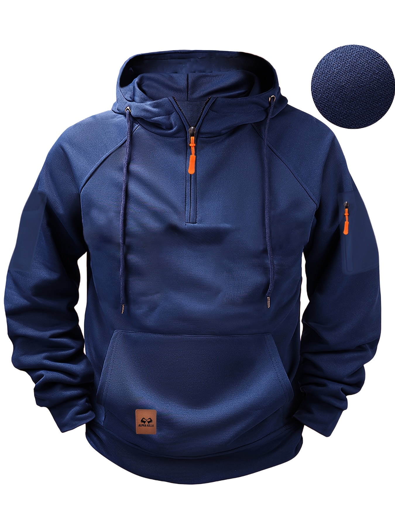 Sweat à Capuche Homme Demi-zip - Léger, Confortable, Avec Poches - Pour Sport, Détente Ou Daily Wear