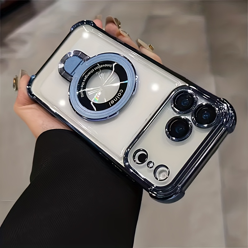 TEMU Coque de téléphone : Convient pour iPhone 18 Pro Max, iPhone 17 Pro Max, série Air, étui de luxe transparent en acrylique avec support, prend en