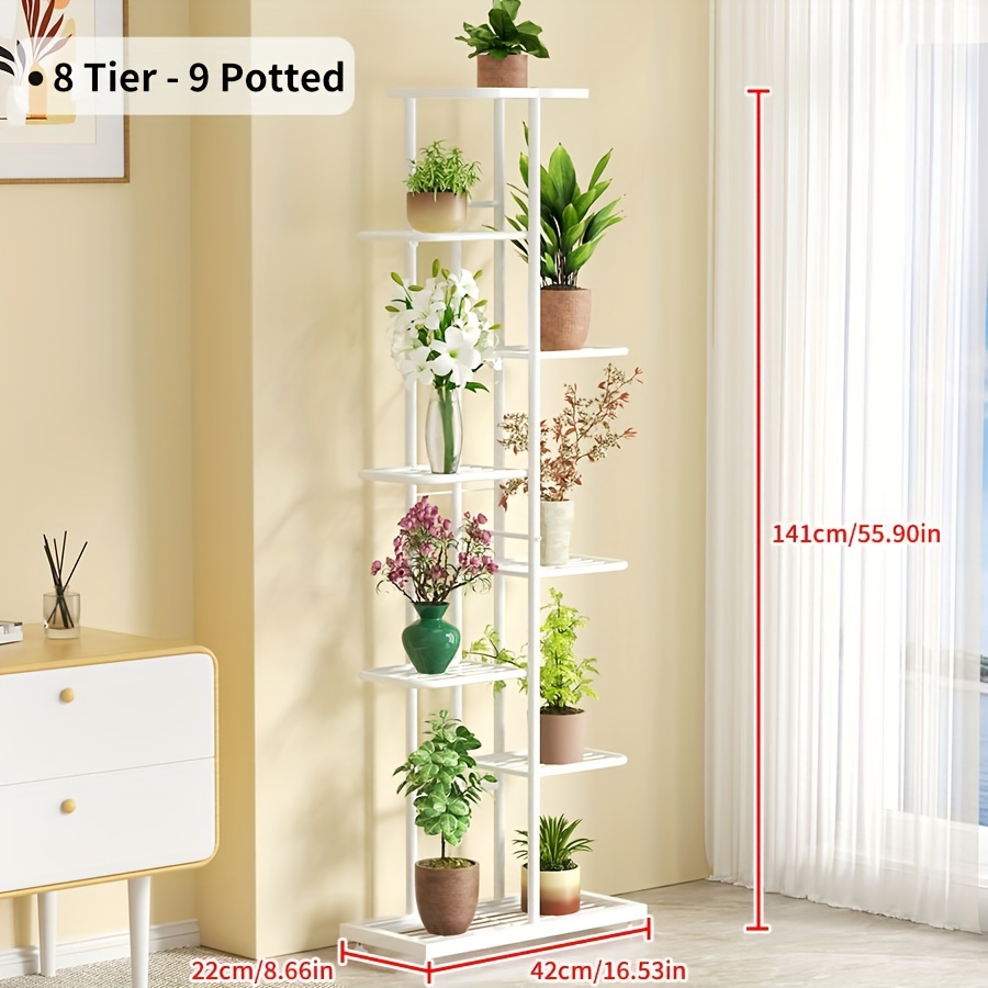 multi level versatile metal plant stand indoor outdoor flower pot display rack iron multi tier shelf for potted plants flowers white  