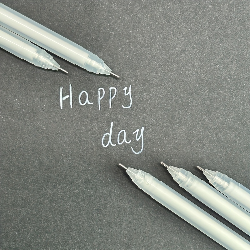 2/12pcs, Artist White Gel Pen | Medium Tip, Suitable For Precise Drawing And Highlighting On Dark Paper - Supplies