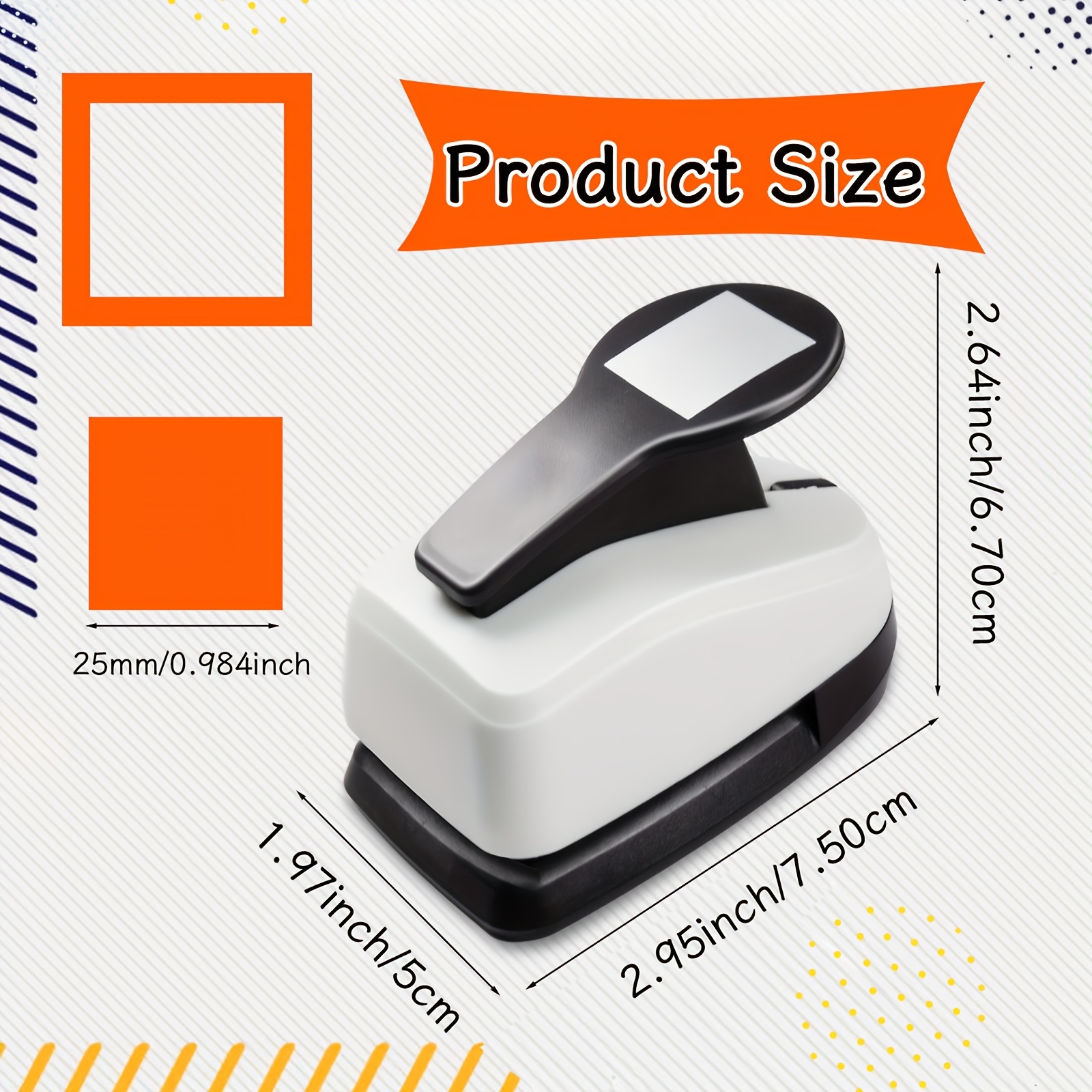 E-shop Briefmarken Quadratischer Papierlochstecher Werkzeug 2 Zoll 50mm 1,5 Zoll 38mm 1 Zoll 25mm Briefmarken Quadratische Formen für Papierbasteln für
