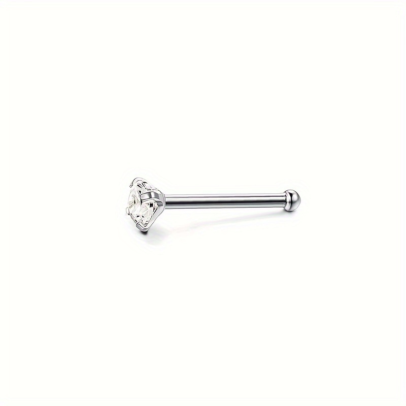 Hypoallergenic Nose Stud with Cubic Zirconia