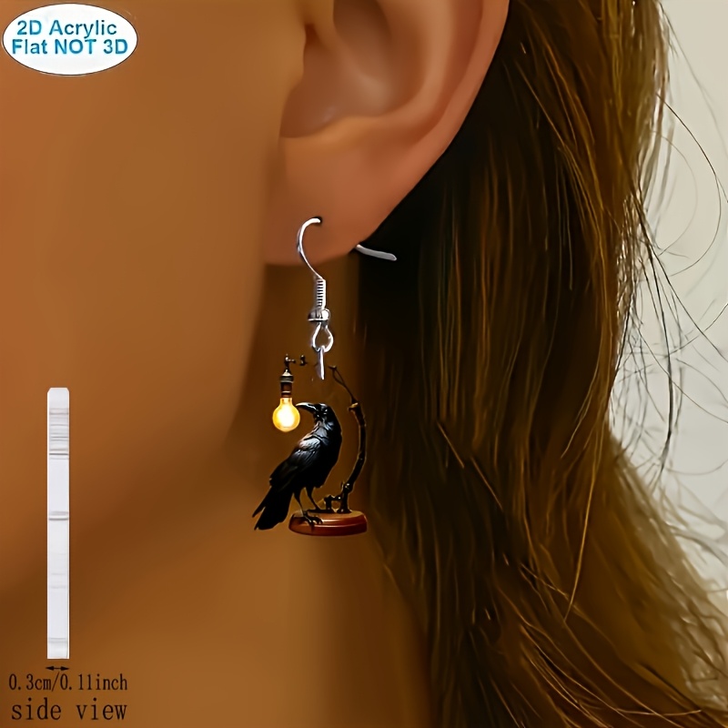 TEMU 2d Flat, 2d Flat A Pair Of Creative Lamp-shaped Earrings With Designs, Everyday Party Accessories And Unique Holiday Gifts., 2d Flat