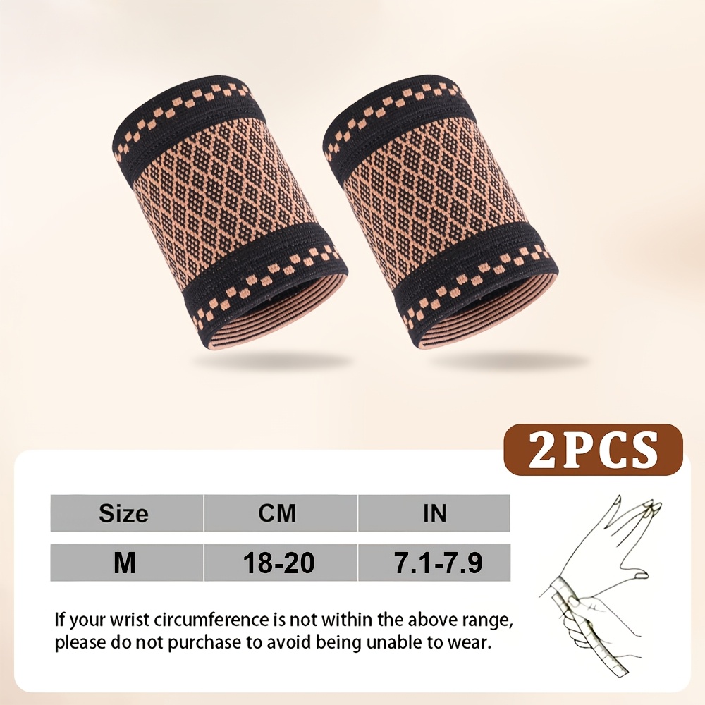 Image of 2pcs Wrist Compression Brackets, Wrist Support Compression Sleeves, Soft Wrist Wraps For Sports, Fitness, And Typing