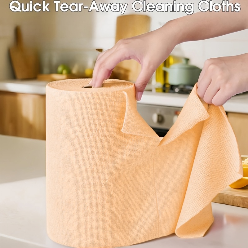 TEMU 50 pièces Lingettes Multicolores pour Nettoyage, Torchons de Cuisine Réutilisables 180gsm, Set Ménager, à Vaisselle + Éponge 2-en-1, Lingettes