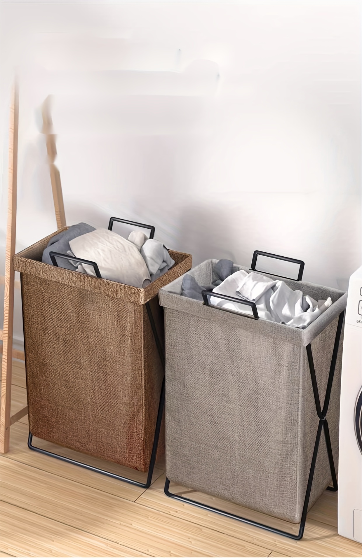 foldable laundry hamper with handles contemporary rectangular dirty clothes storage basket for bathroom bedroom living room organization laundry baskets details 0