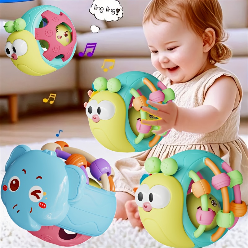 cute and   hand held baby rattle puzzle snail elephant rattle plastic ball plastic material festival can send birthday gifts christmas easter newborn souvenir toy ballchristmas stocking stuffers christmas stocking stuffers