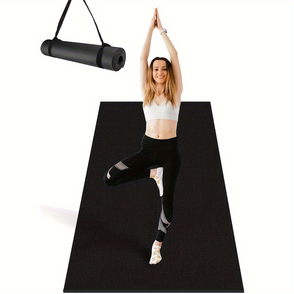 

Extra Wide & Yoga Mat - 72" X 30" X 1/4" Double-sided Non Slip Yoga Mat With Strap, Professional Pvc Yoga Mats For Women Men, Large Exercise Mat For Yoga Pilates And Home Workout