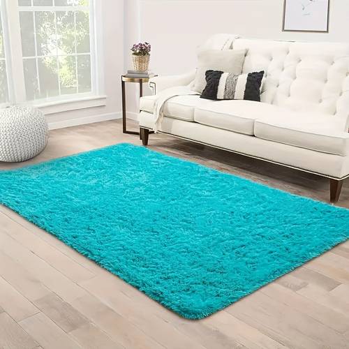 1pc large fluffy area mat non slip bath mat for living room and bedroom soft plush sand mat modern apartment dorm decor hand washable polyester fiber rectangle floor mat bathroom floor mat plush texture mat nonslip backing