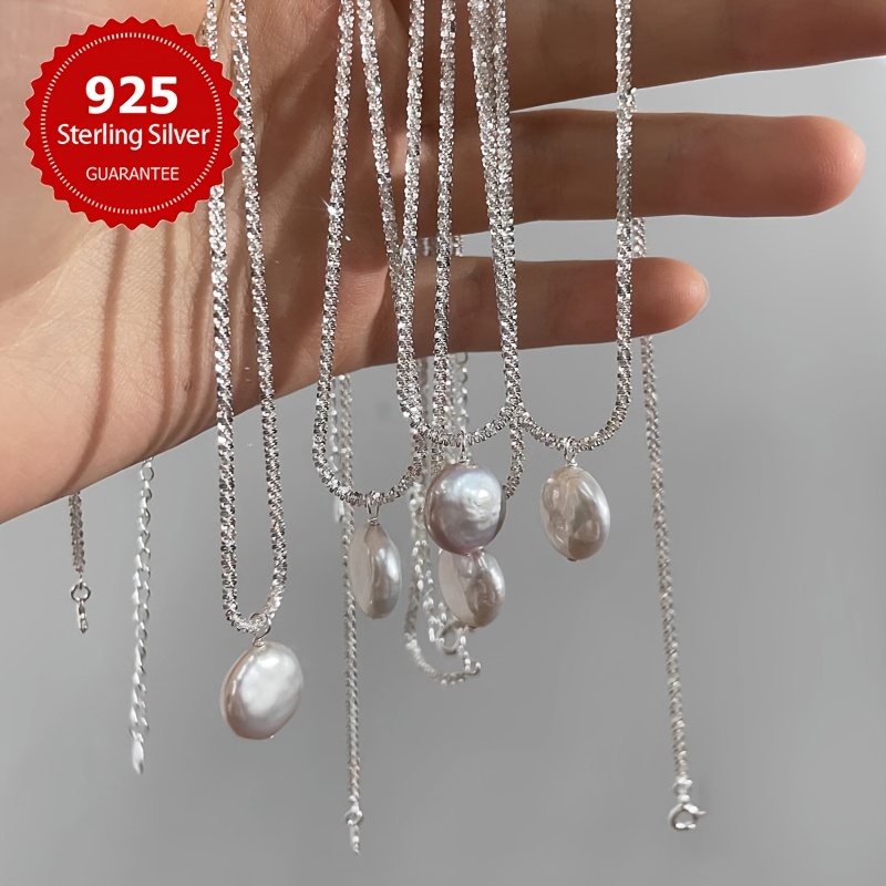 Flat Round Shell Pearl Pendant Necklace For Women