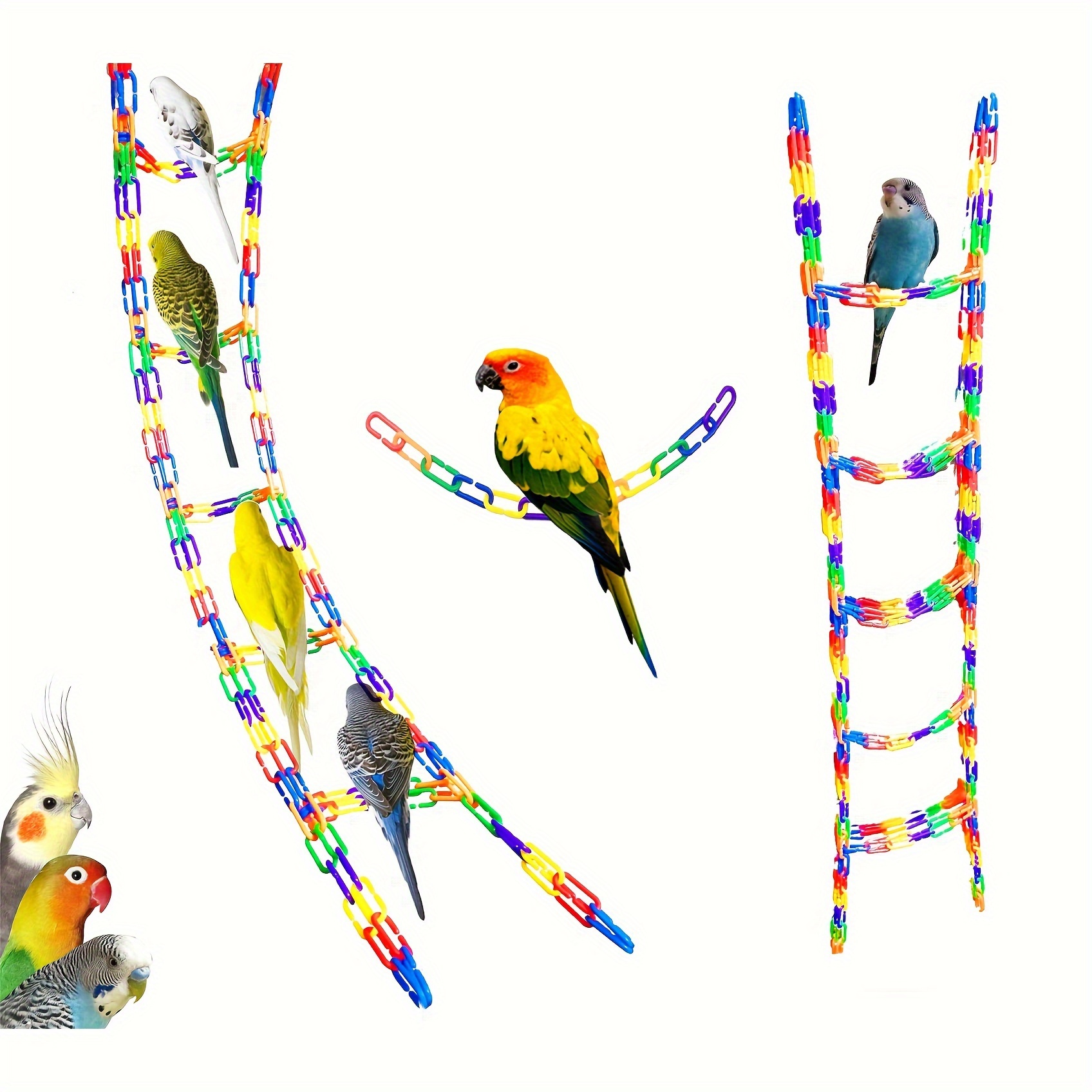 QBLEEV 100Pcs Plastic Chain Links Birds, Mix Color Rainbow DIY C-Clips –  KOL PET