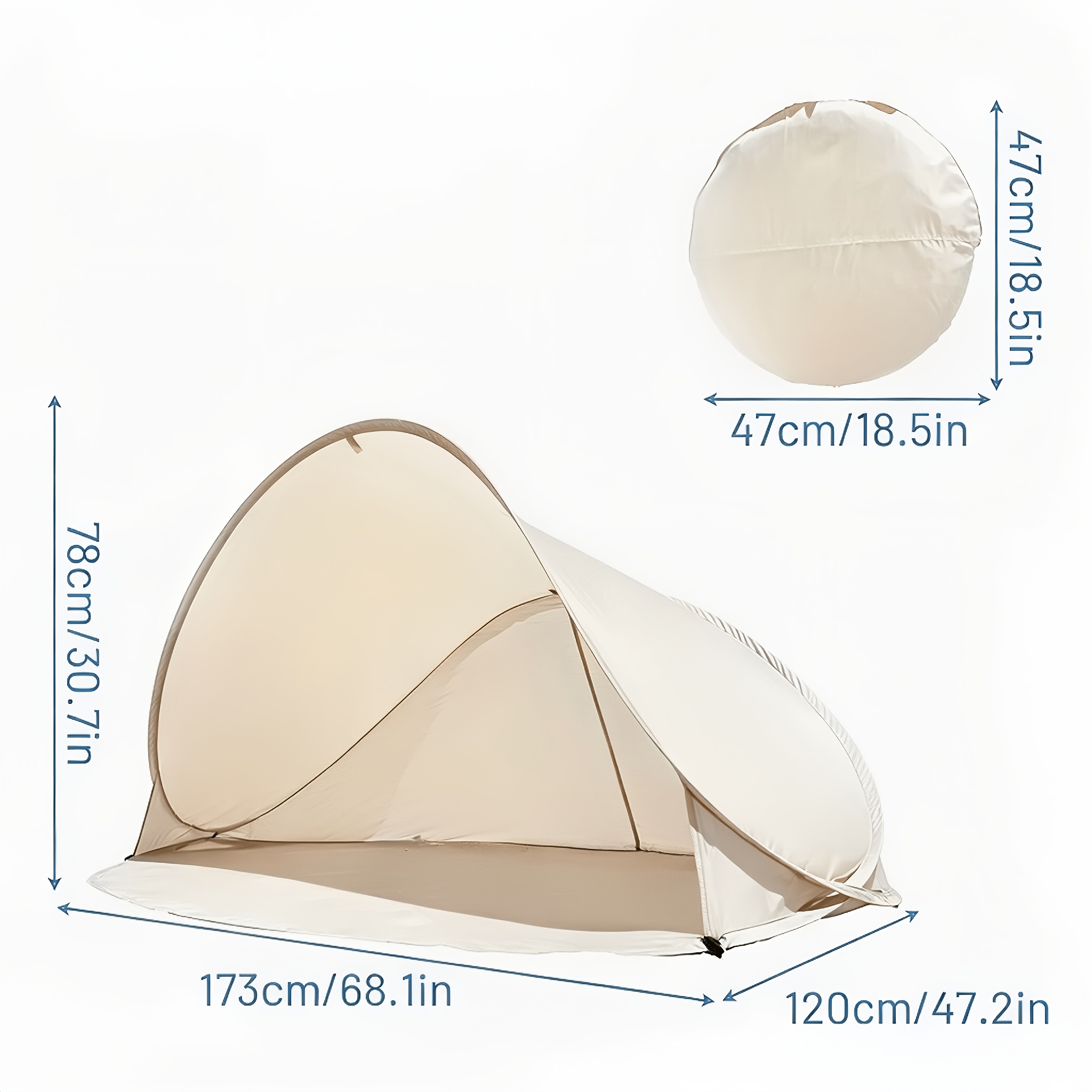 TEMU Pop-up Beach Sunshade Tent Is A Portable Outdoor Sunshade Suitable For , Gardens, And Camping. The Beach Umbrella Used As A Beach Shell Tent For