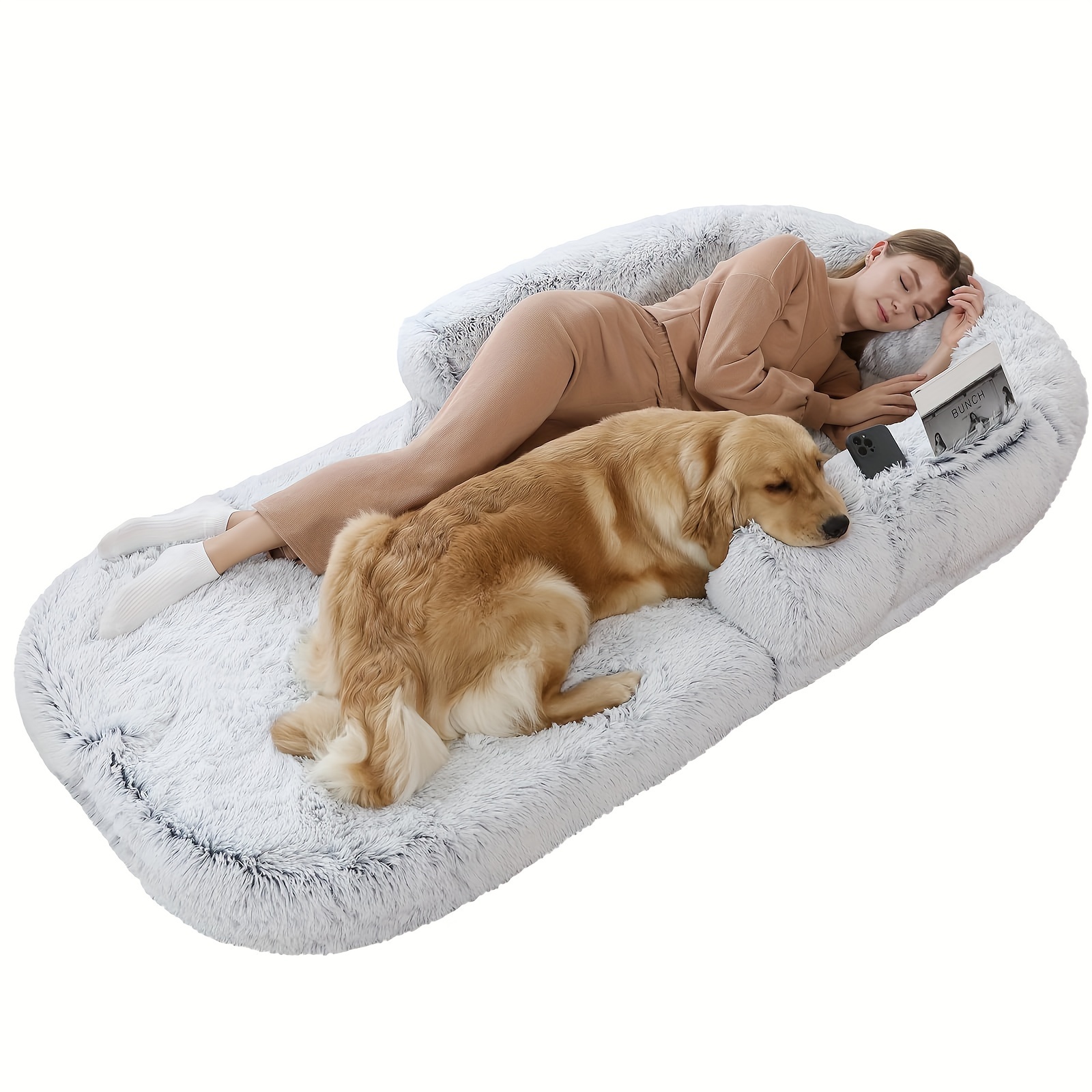 large plush folding pet bed for dogs and cats anti slip base cozy winter mattress soft polyester fits toy small medium large breeds Product details 1