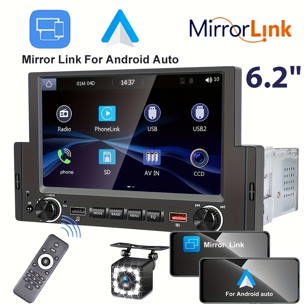 1 Din Car Stereo Compatible With Carplay & Android Auto, Hd Touchscreen Car  Radio With Tf/usb, Bt, Fm, Mirror Link, Backup Camera - Temu Ireland