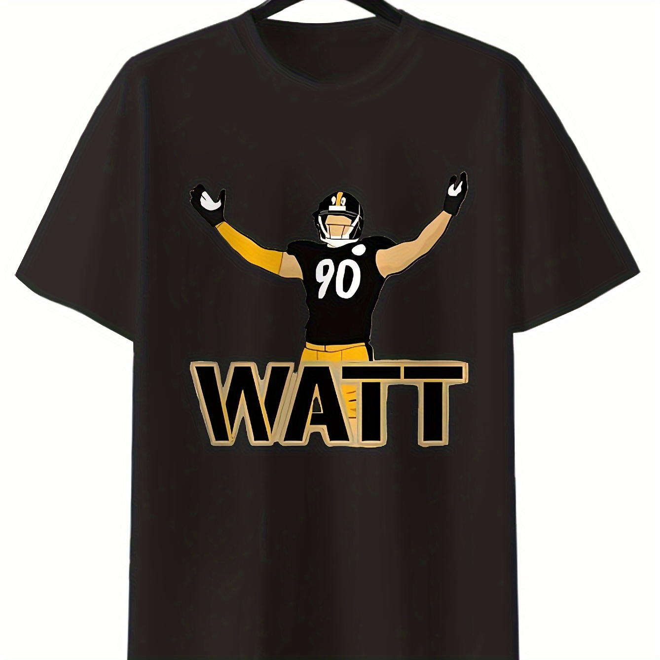 

Men's Tj Watt Pittsburgh T-shirt Breathable And Comfortable Crew Neck T Shirts