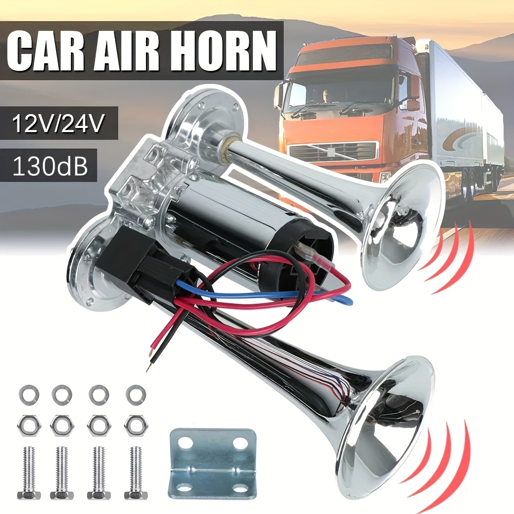 2 Klaxons De Voiture électriques 12V – Ultra Puissants 300DB – Rouges (Neufs)