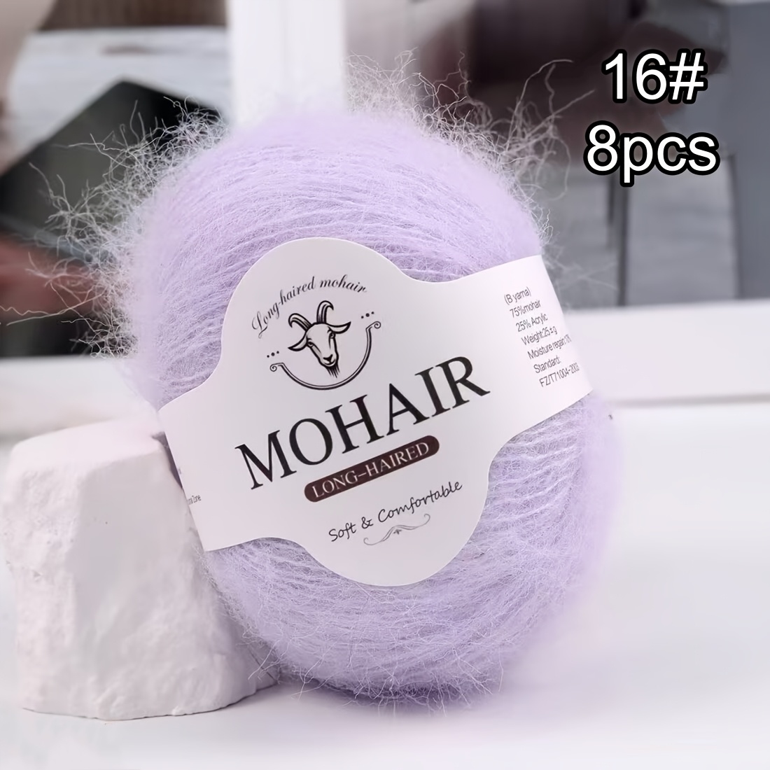 TEMU 8 gomitoli per sacchetto grande, lussuoso filato di di alpaca per capelli lunghi, per a maglia a maglioni, scialli, sciarpe, , cardigan,