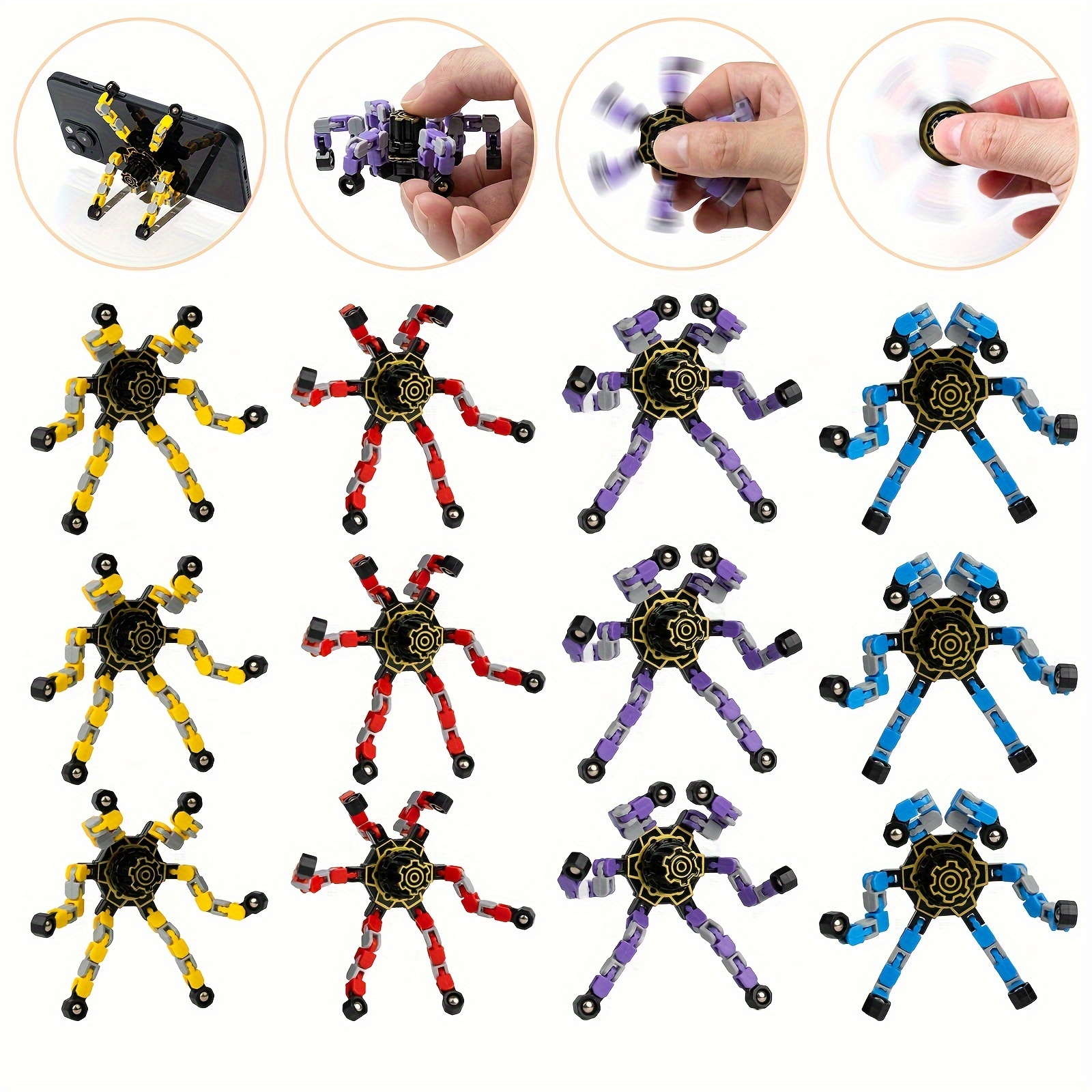 

16pcs Gyro, Mechanical Gyro, Diy Deformation , Deformable Gyro , Toy, ,