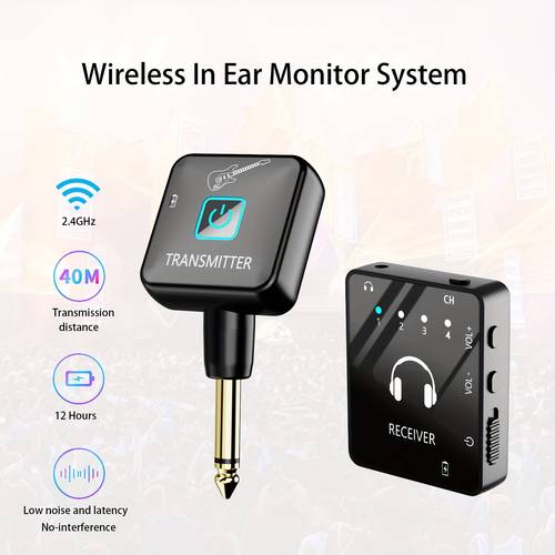 iem system wireless in ear monitoring system with transmitter and lavalier receiver suitable for musicians band rehearsals and live performances