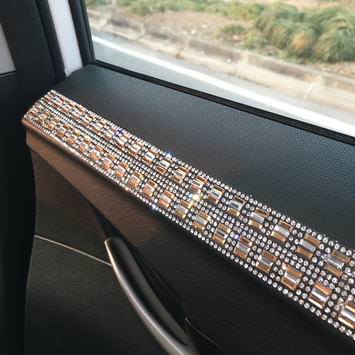 3x7 Glass Flash Rhinestone Strip Self-Adhesive for Crafts