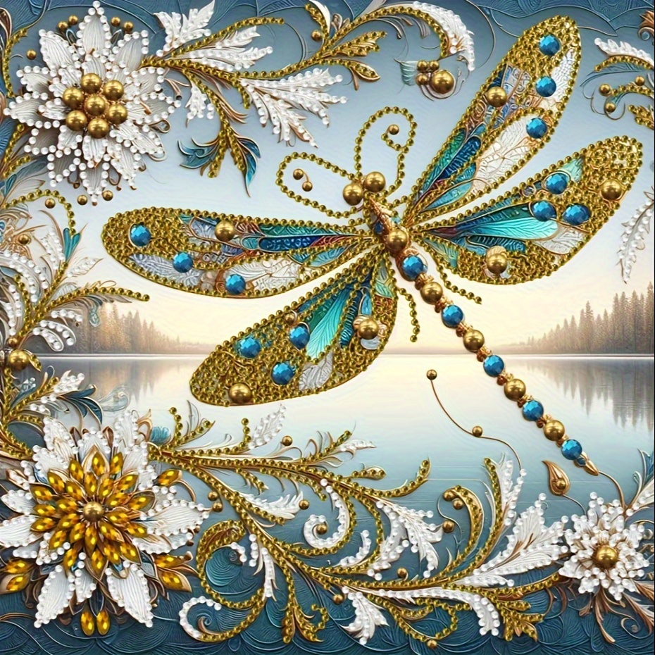 

Diy 5d Special Shaped Crystal Diamond Painting Kit, Partial Drill Animal Theme Dragonfly Mosaic Art Craft, Home Wall Decor Unframed (30x30cm/11.8x11.8inch)