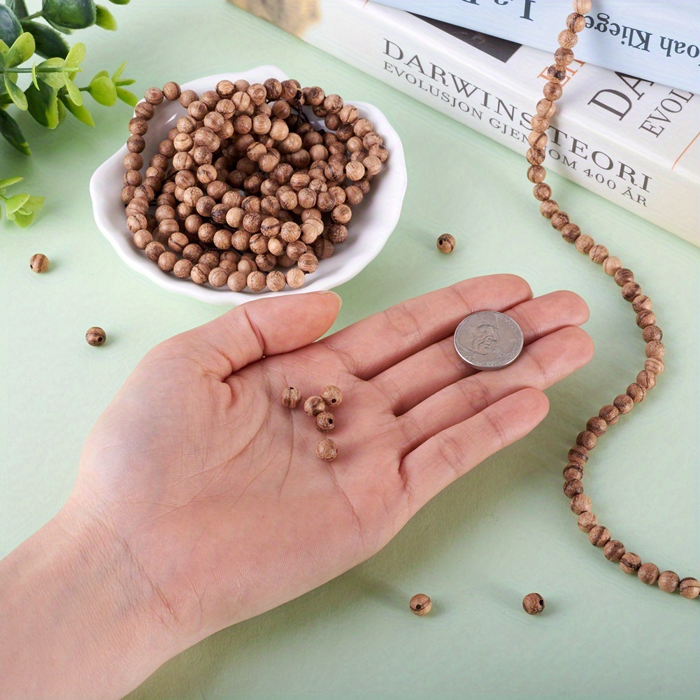 Wood Round Beads, 5 Strand for DIY Jewelry Making
