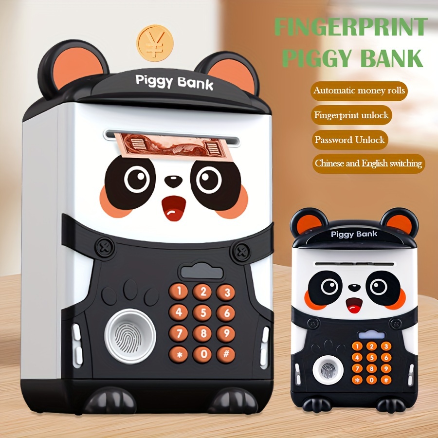 

Panda Atm Savings Bank With Automatic & Biometric Lock - Imaginative Play For Young , Ideal Gift