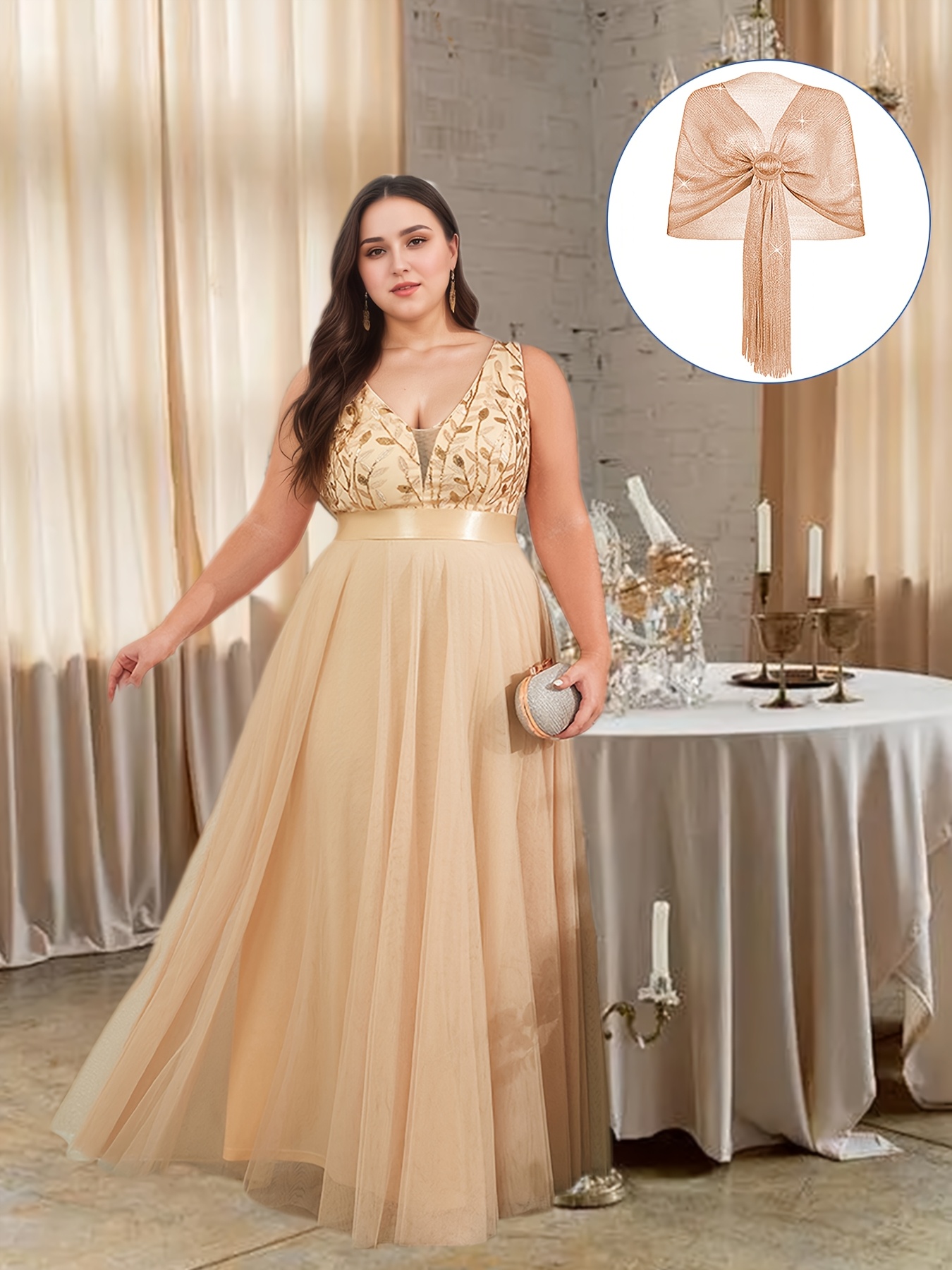 slim fit dress slacks Radiant Gold Sequin Lace Prom Dresses Ruffled Off The Shoulder Evening Dress 24050 Custom Colors / US14 main image 1