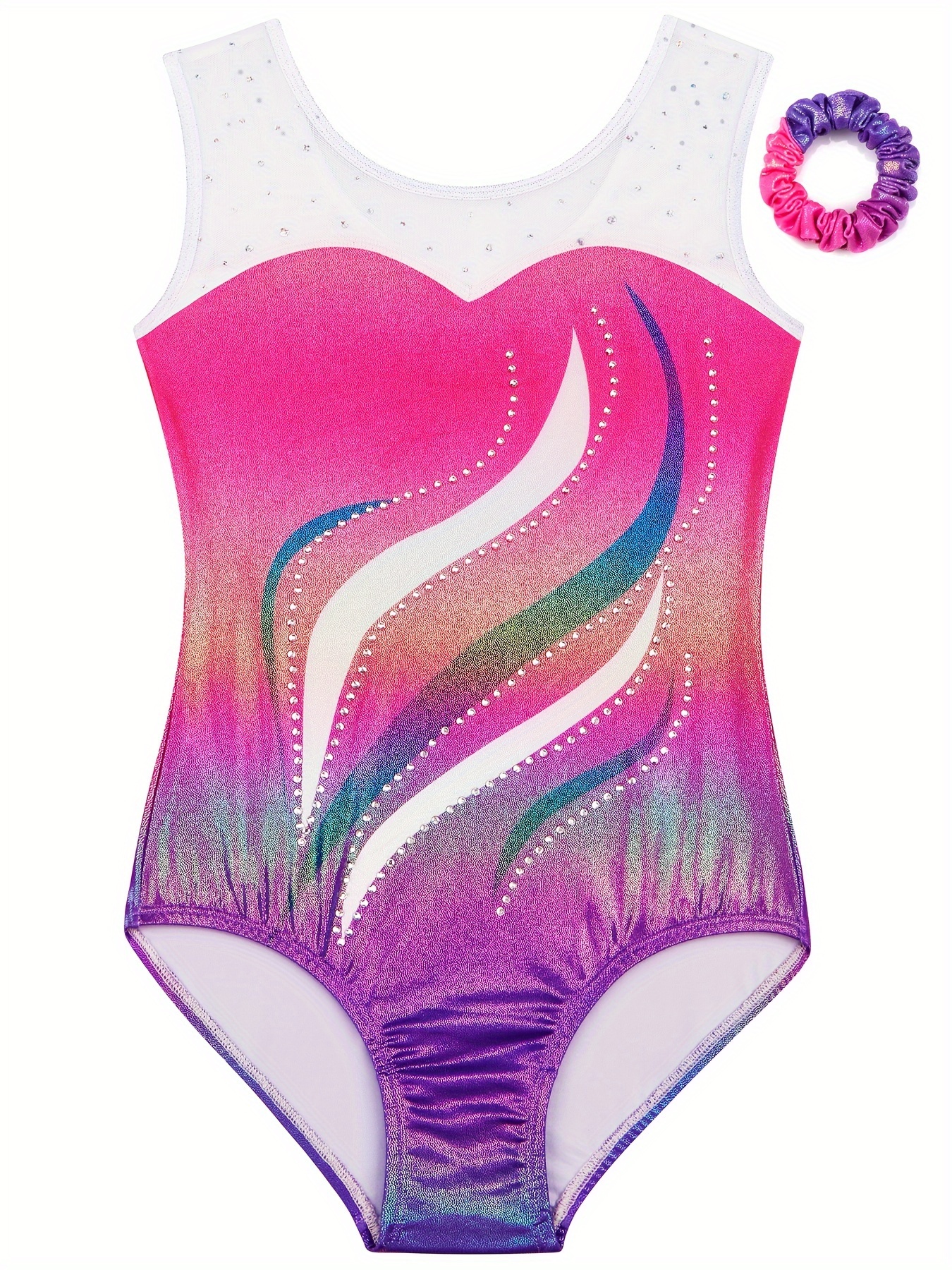 IBAKOM Justaucorps à Manches Longues En Résille – Strass Et Paillettes Scintillants Pour Femme – Body Danse Sexy Taille Unique