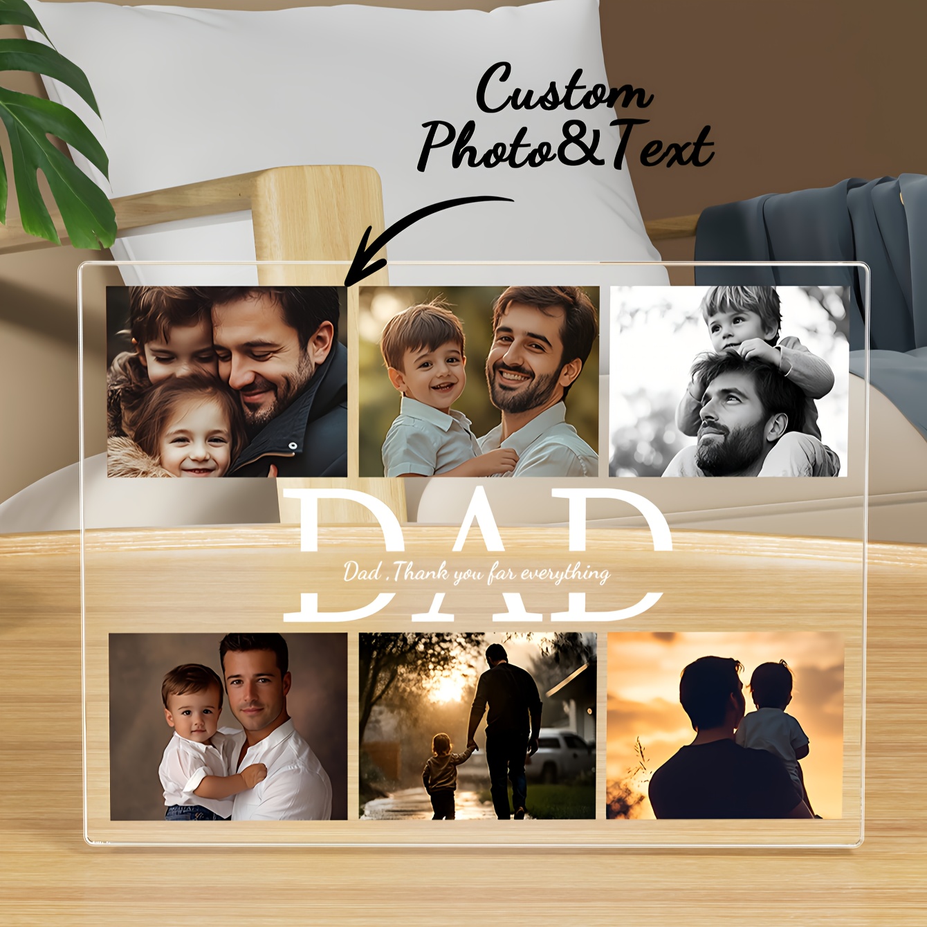 E-shop 2D Flach, 1 Personalisierte Acrylplakette mit individuellem Foto Text, ein einzigartiges Geschenk für Paare, geeignet für Valentinstag,