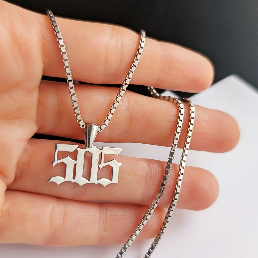 TEMU Chain Number Necklace, Stainless Steel Personalized Vintage Number Necklace, Detachable Number Pendant Necklace, Gift For , Friendship Necklace,